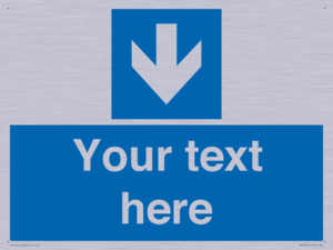 Custom Mandatory directional sign, blue arrow down